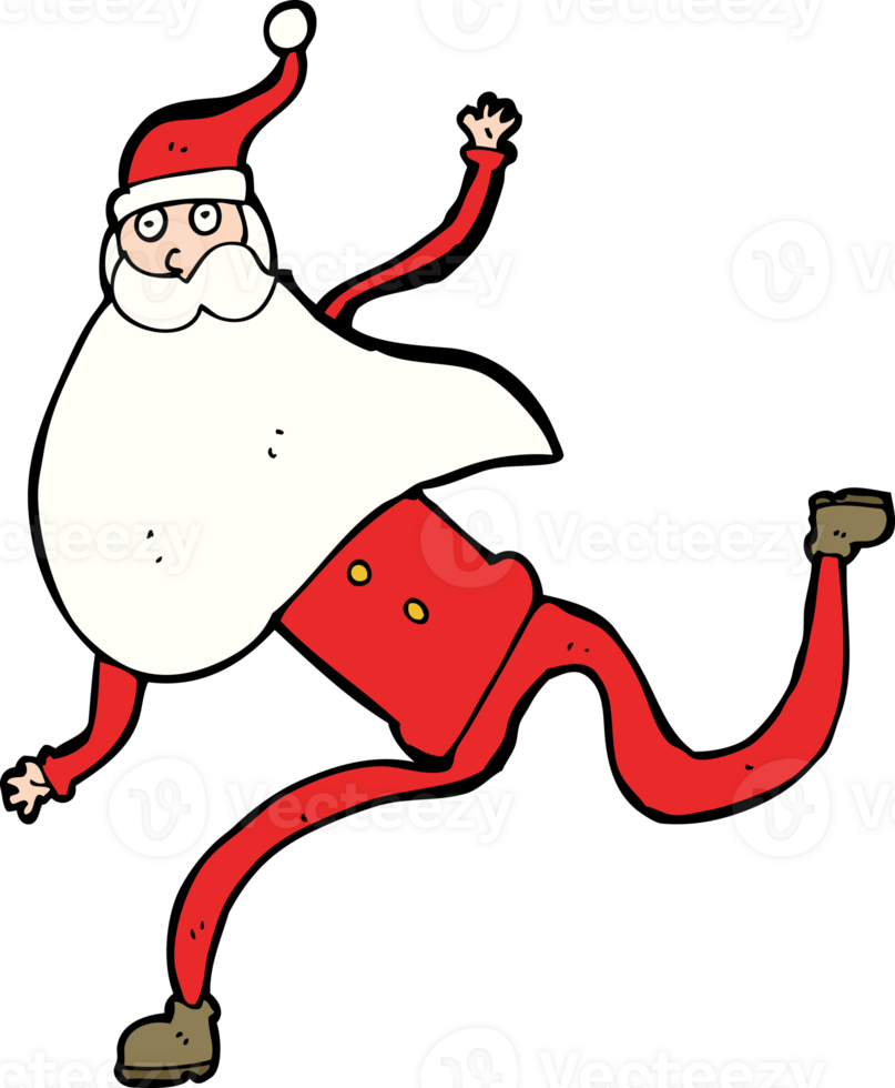 cartoon running santa png