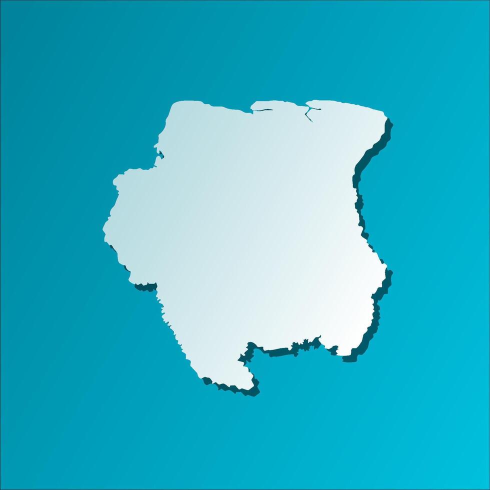 isolated simplified illustration icon with blue silhouette of Suriname map. Dark blue background vector