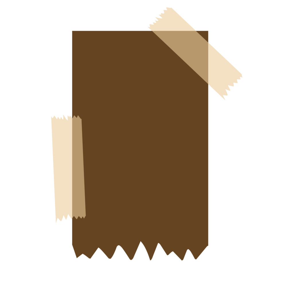 Torn brown paper note png