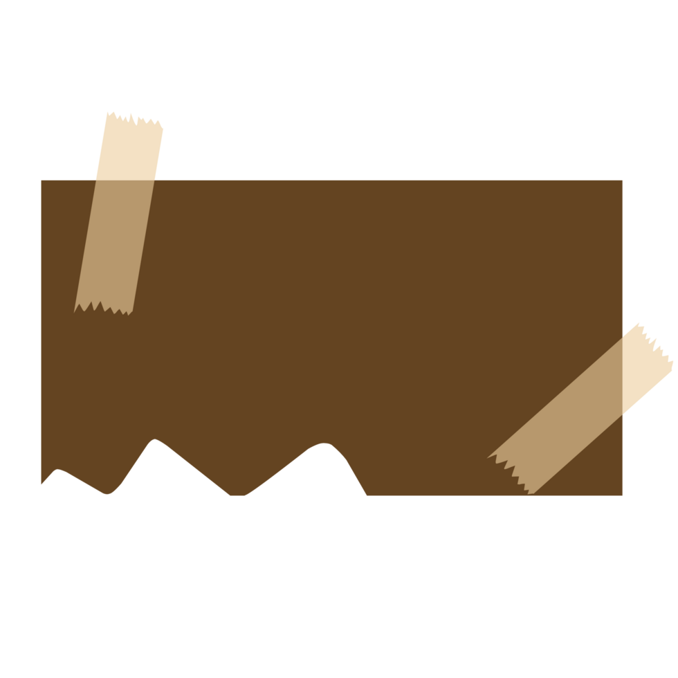 Torn brown paper note png