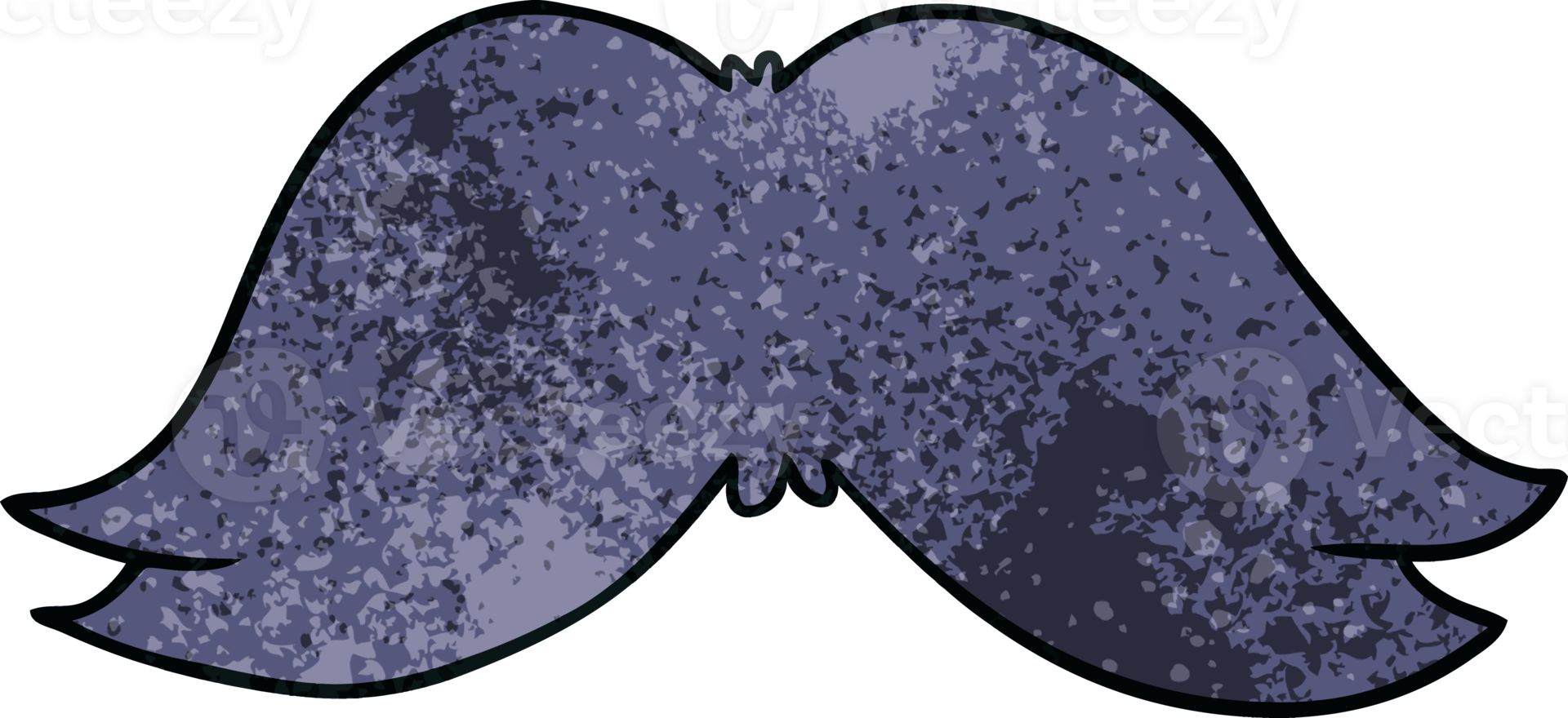 hand drawn textured cartoon doodle of a mans moustache png