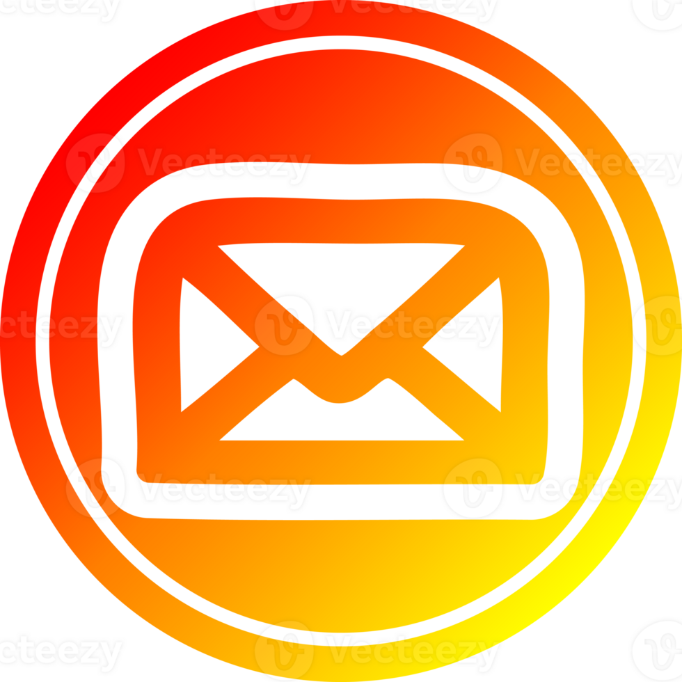 envelope letter circular icon with warm gradient finish png