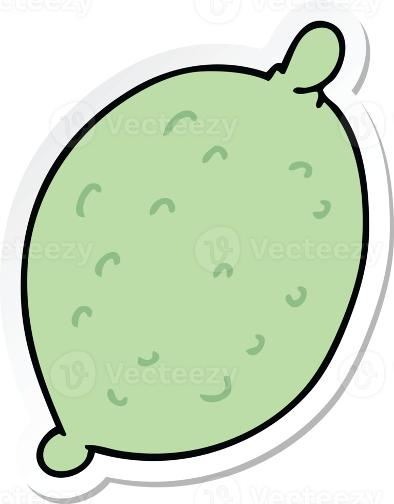 sticker of a quirky hand drawn cartoon lime png