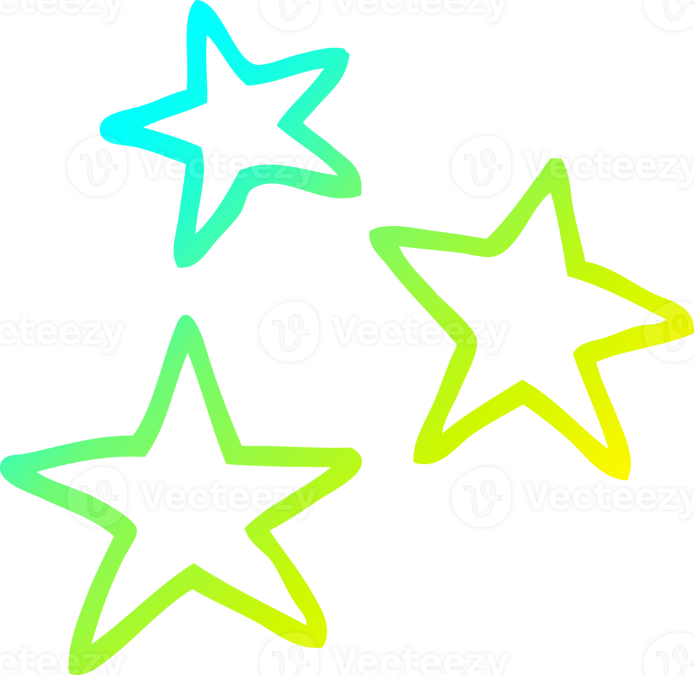 cold gradient line drawing of a cartoon star symbols png