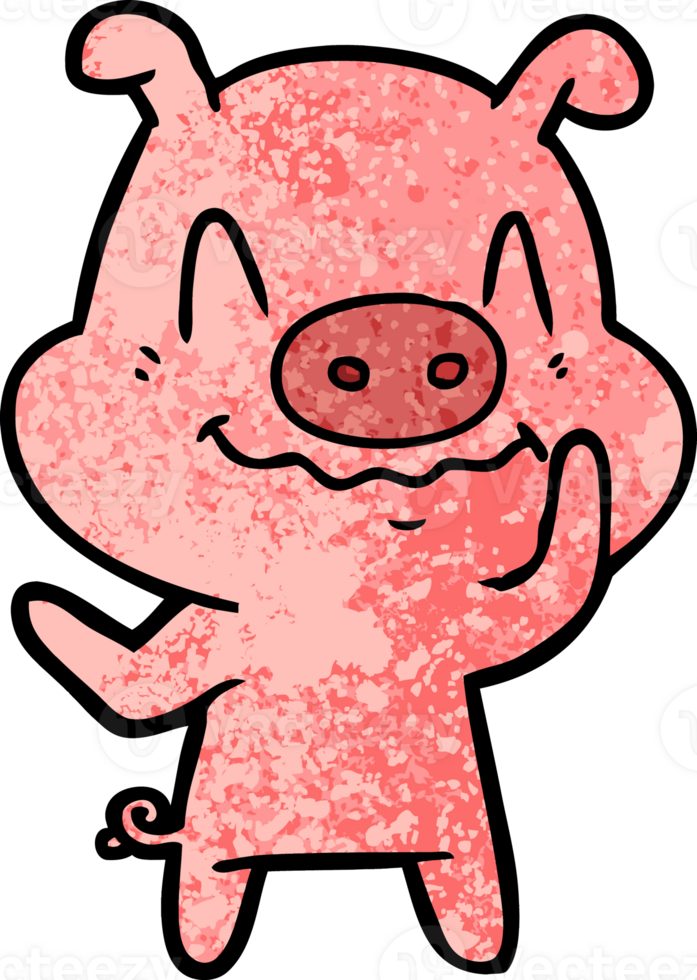 nervous cartoon pig png