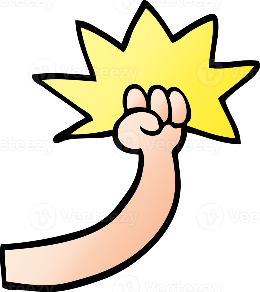 gradient illustration cartoon punching arm png