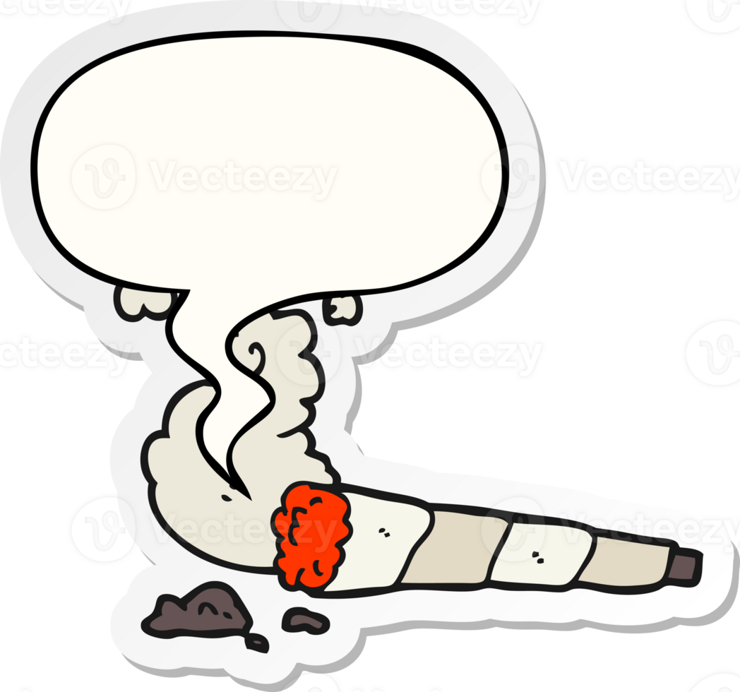 cartoon cigarette with speech bubble sticker png