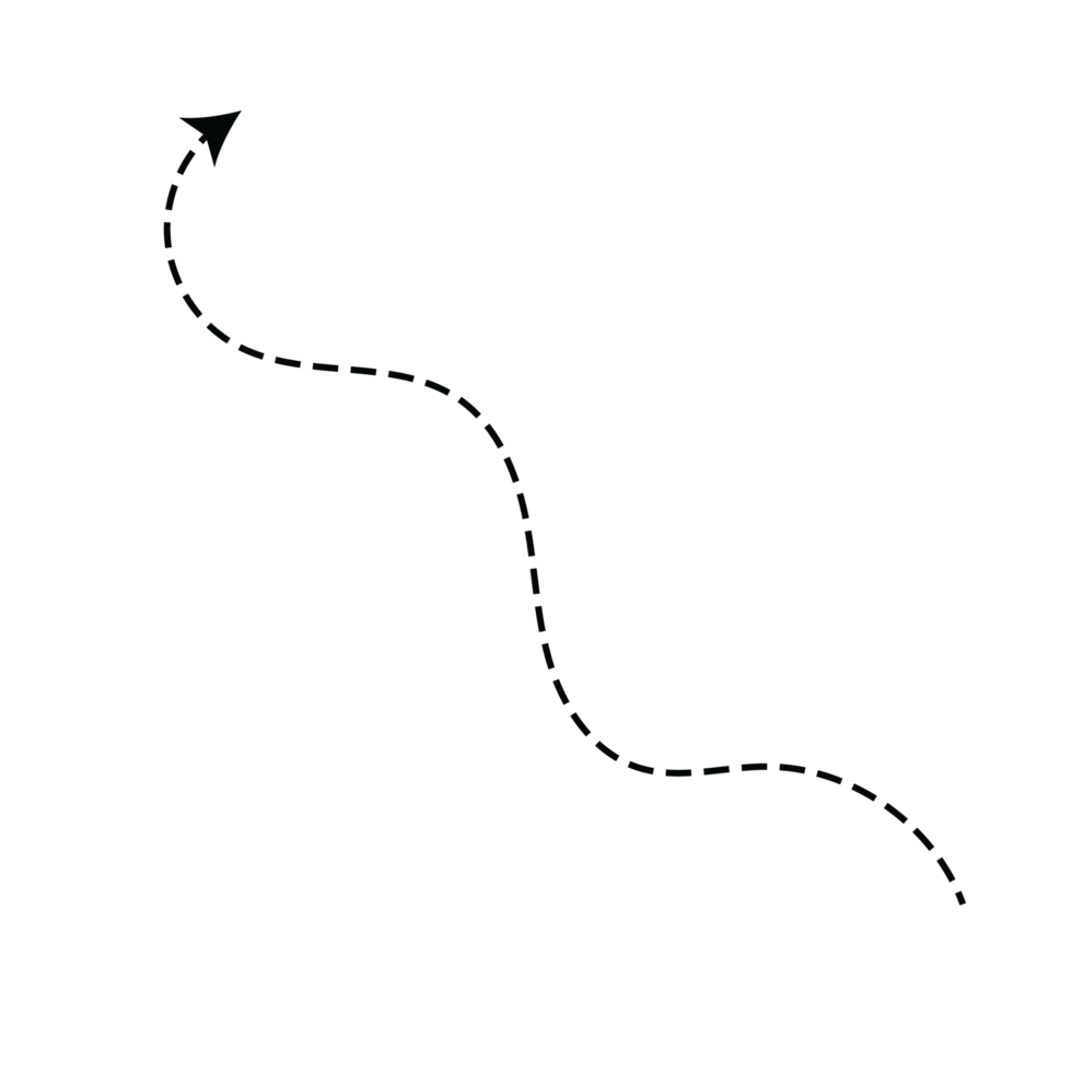 Hand drawn dotted curved line transparent png