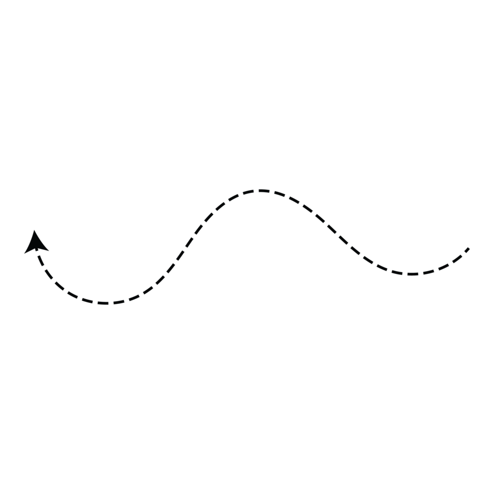 Hand drawn dotted curved line transparent png