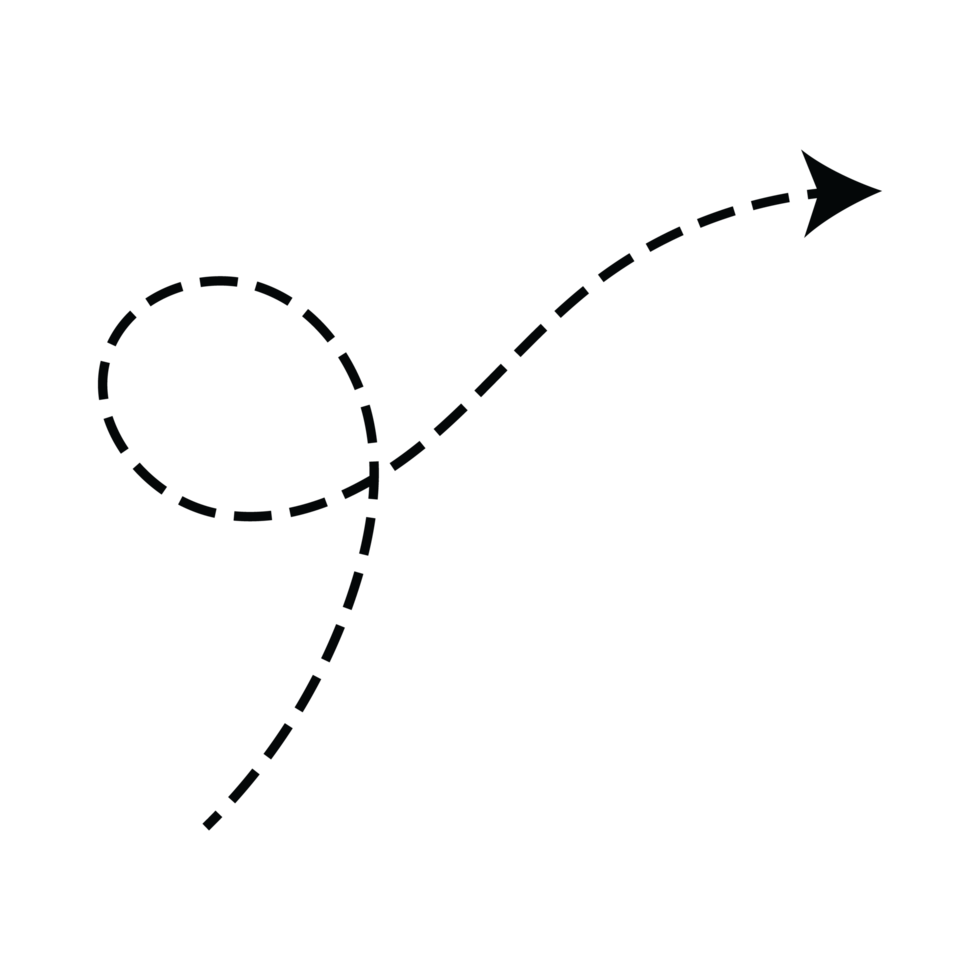 Hand drawn dotted curved line transparent png
