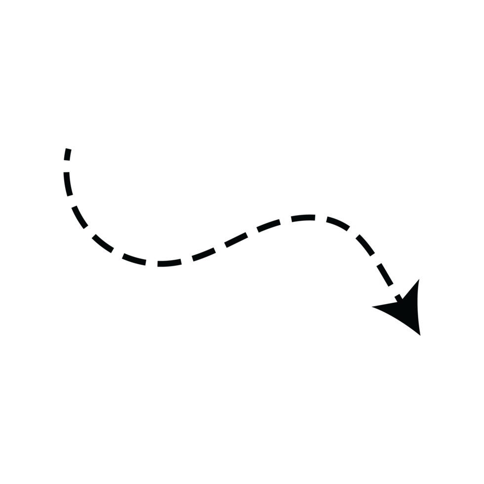 Hand drawn dotted curved line transparent png