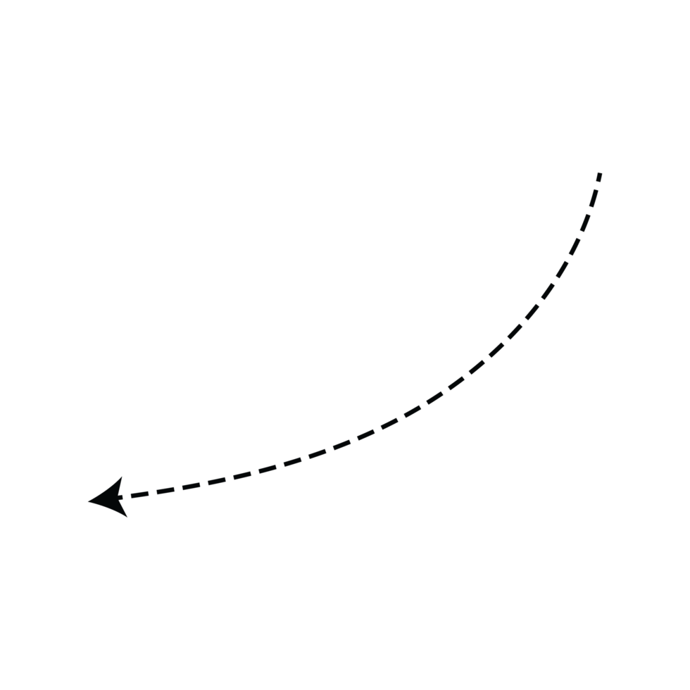 Hand drawn dotted curved line transparent png