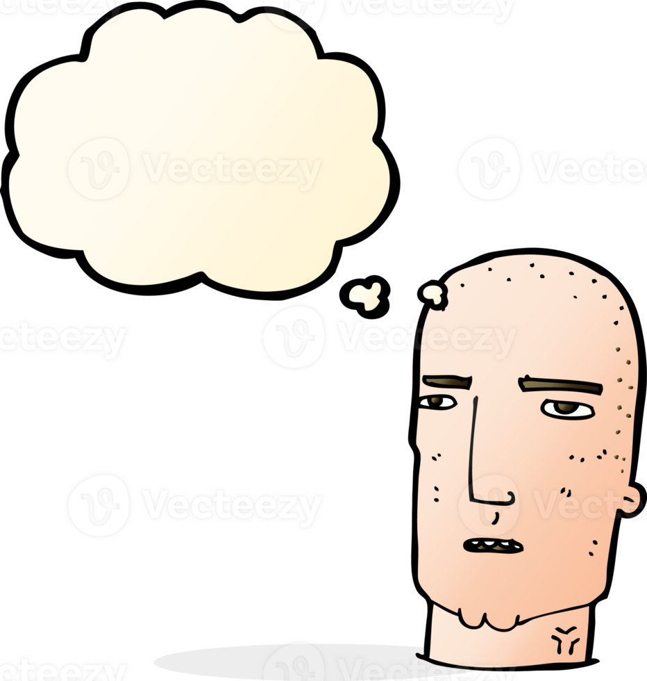 cartone animato Calvo difficile tipo con pensato bolla png