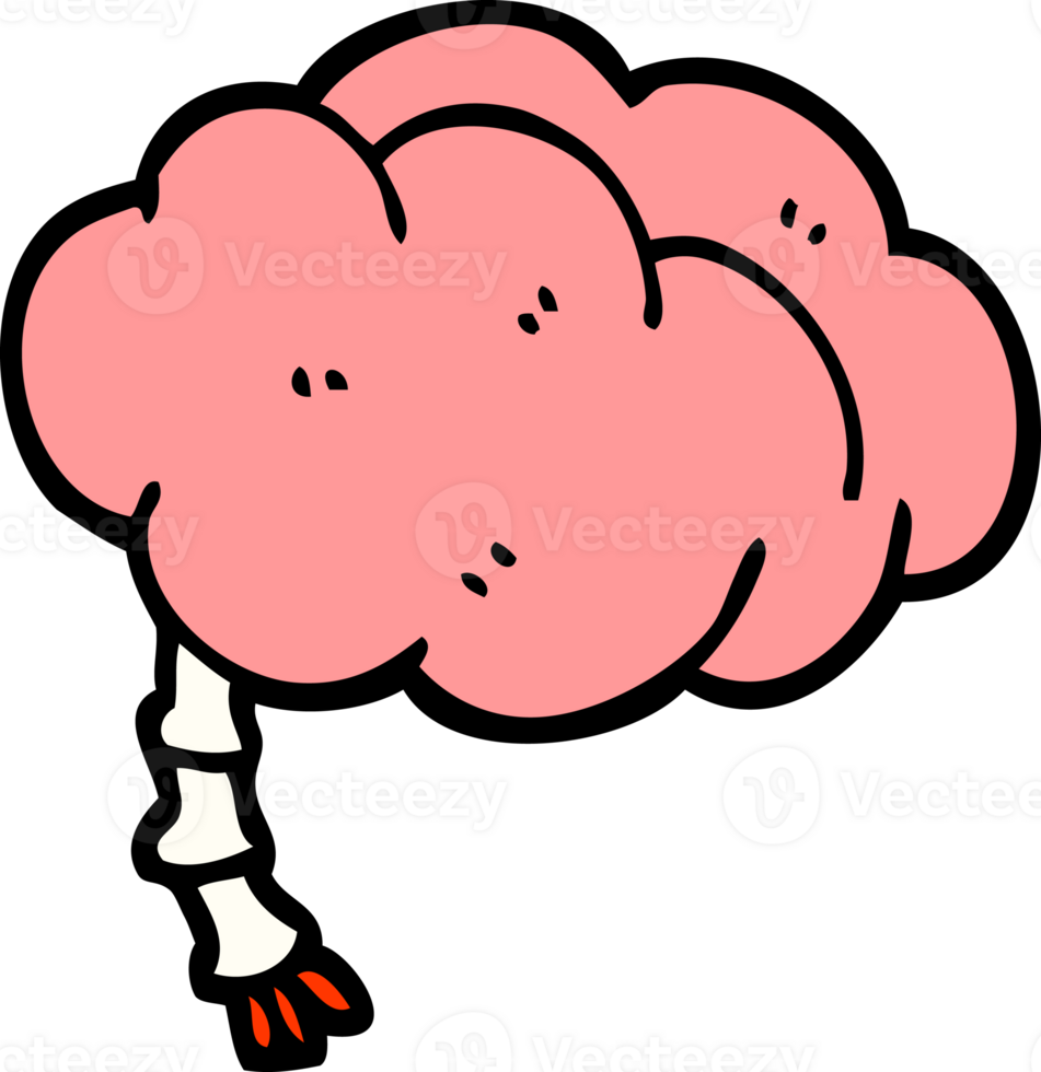 hand drawn doodle style cartoon brain png