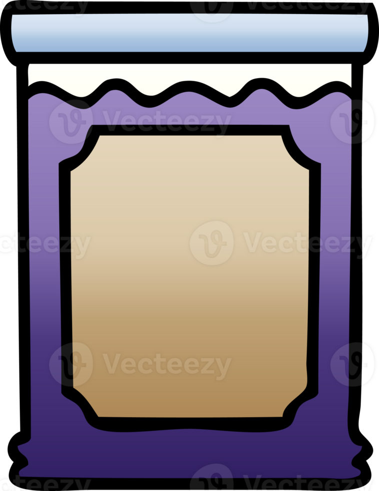 gradient shaded quirky cartoon jar of jam png