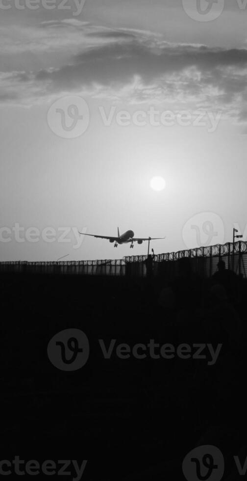 Black and white airplane background photo