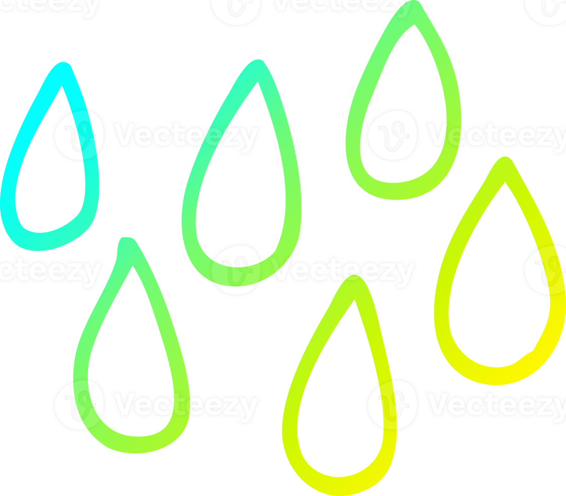 cold gradient line drawing of a cartoon blood droplets png