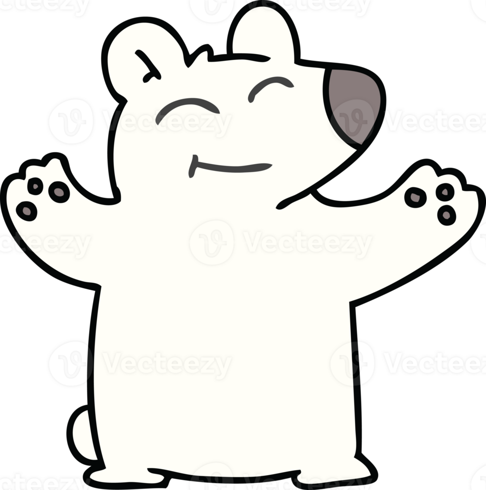 hand drawn quirky cartoon polar bear png