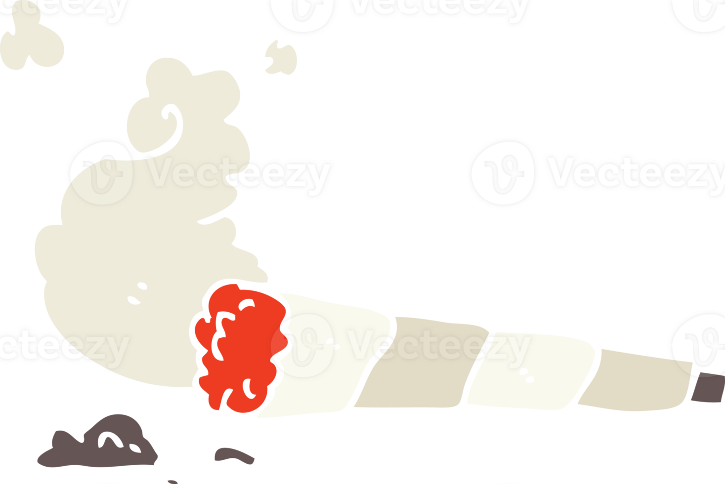 flat color style cartoon cigarette png