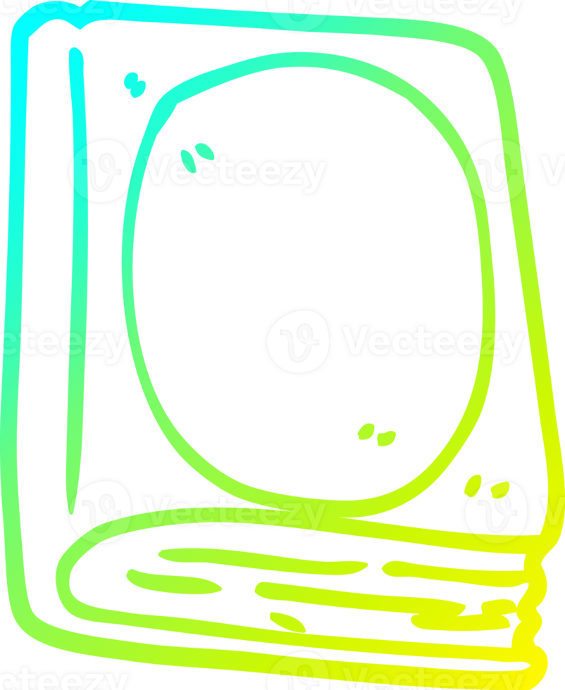 cold gradient line drawing of a cartoon reading book png