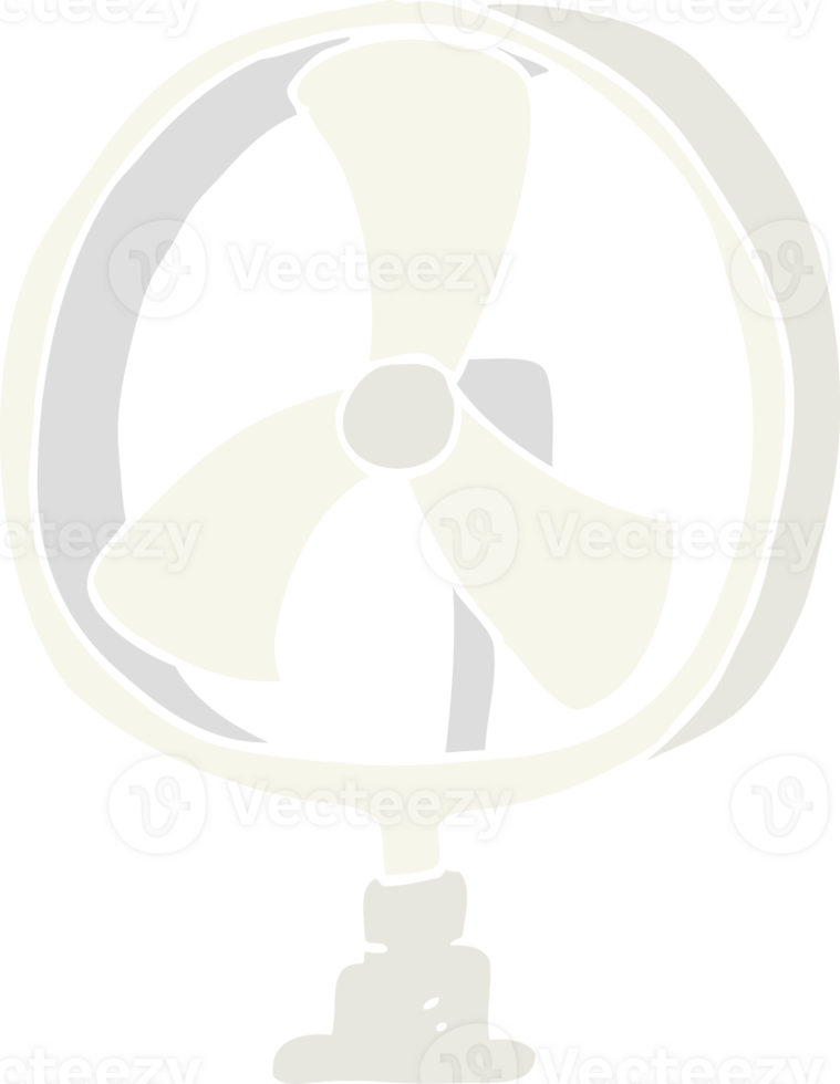 flat color illustration of desk fan png