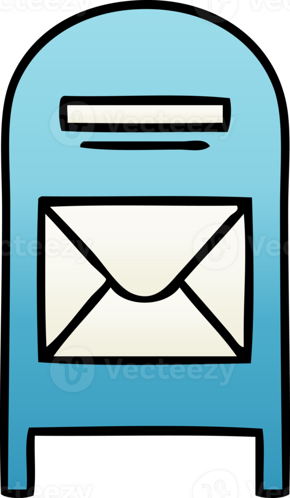 gradient shaded cartoon of a mail box png