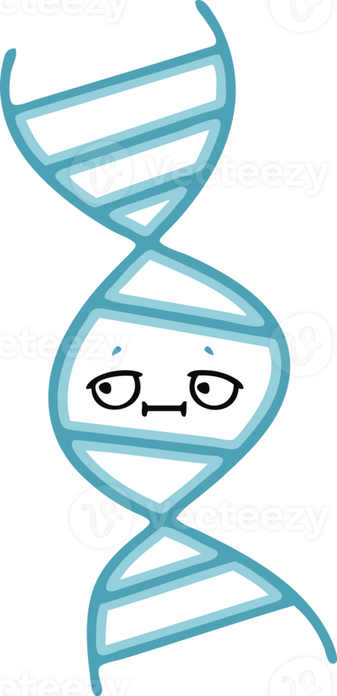 flat color retro cartoon of a DNA strand png