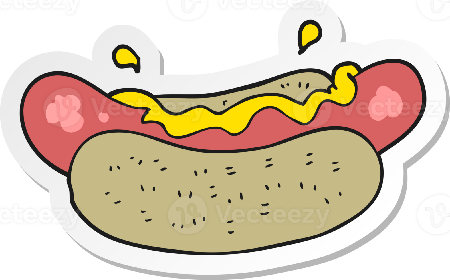 sticker of a cartoon hotdog png