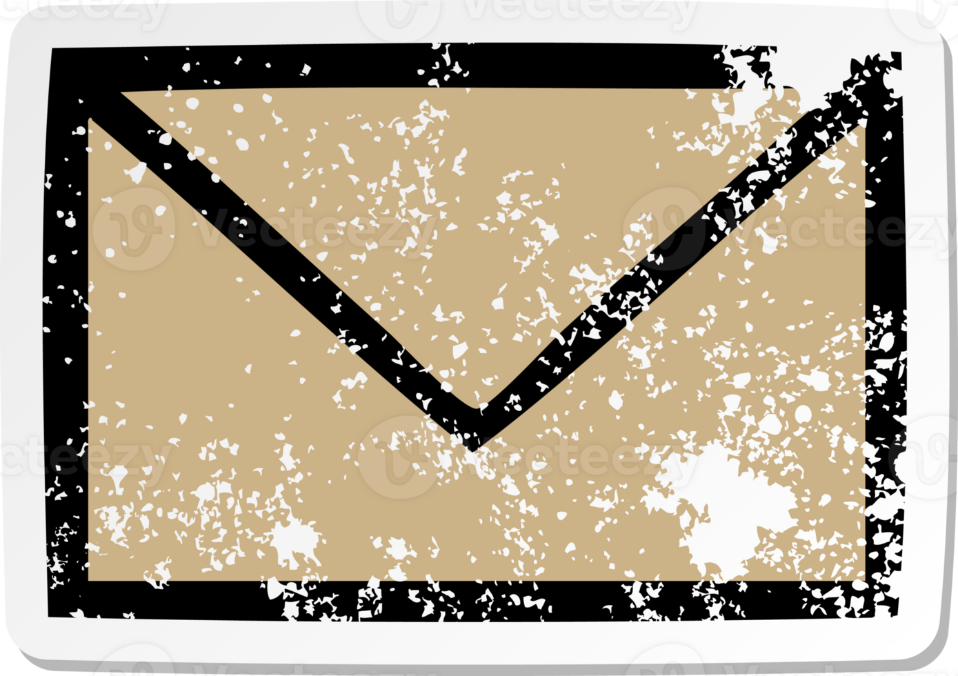 distressed sticker of a cute cartoon paper envelope png