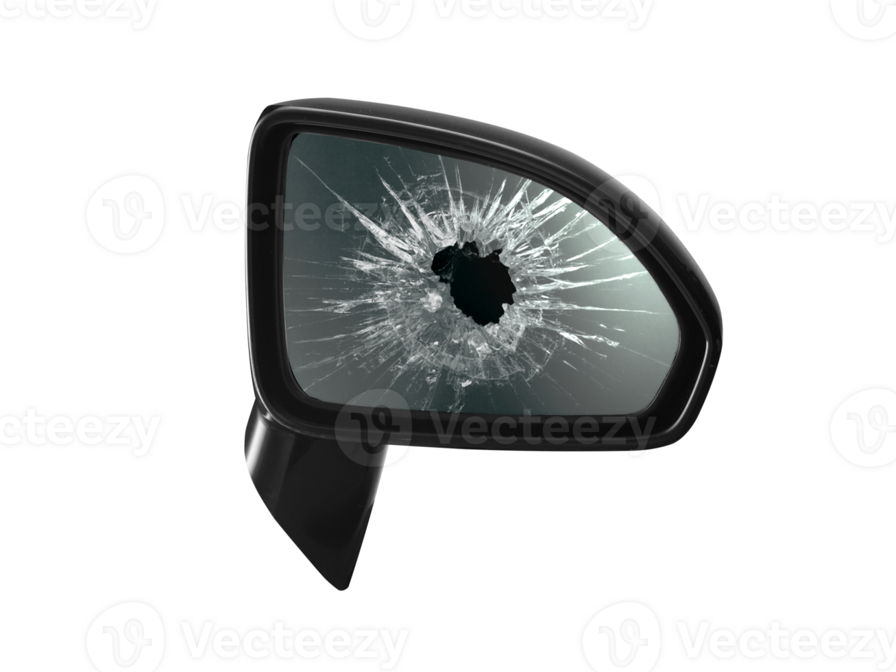 Broken rear view mirror, transparent background png