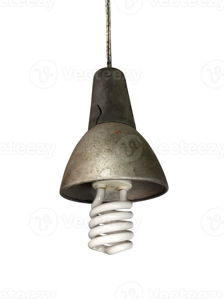 Old technology and wasting electricity, burned out light bulb, transparent background png