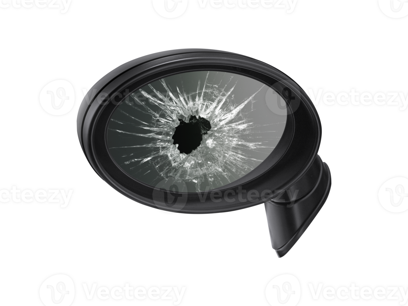 Broken rear view mirror, transparent background png