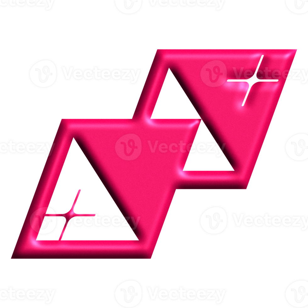 Pink Metallic Y2K Abstract Element png