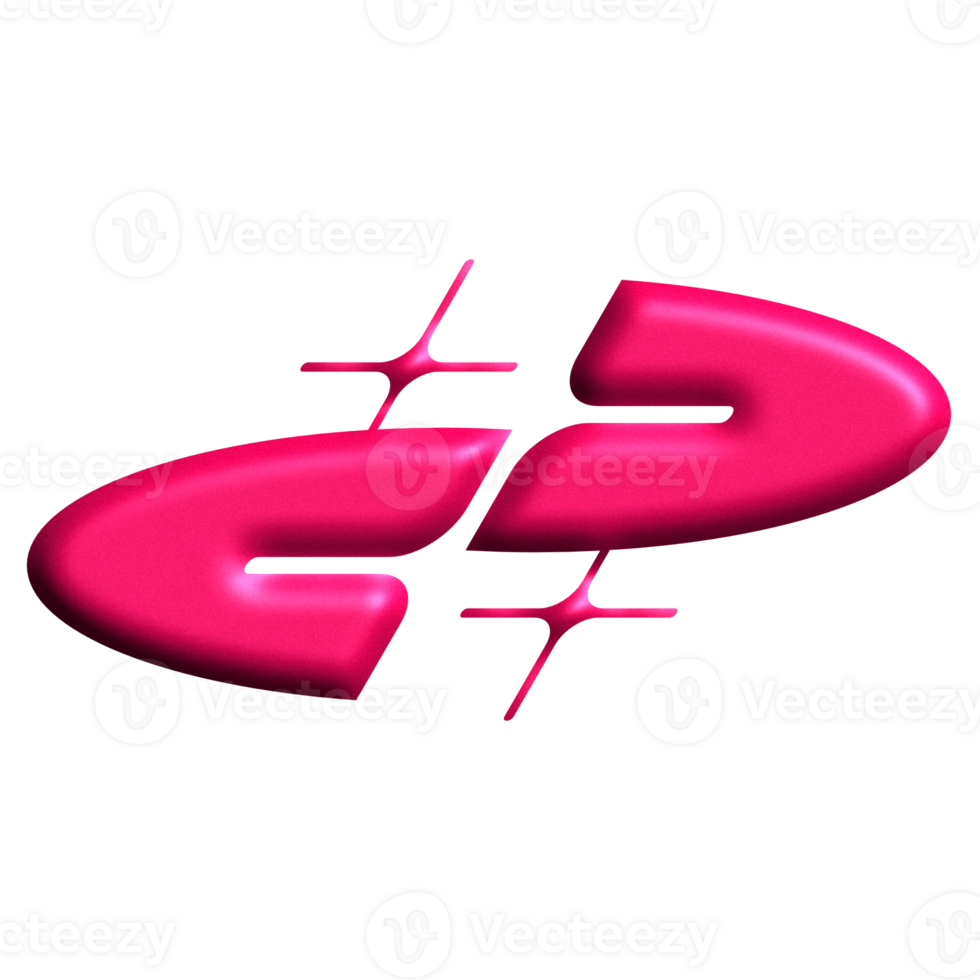 Pink Metallic Y2K Abstract Element png