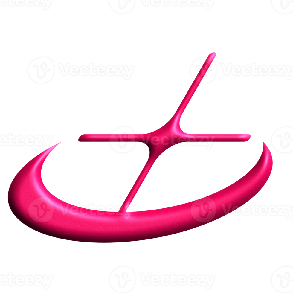 Pink Metallic Y2K Abstract Element png