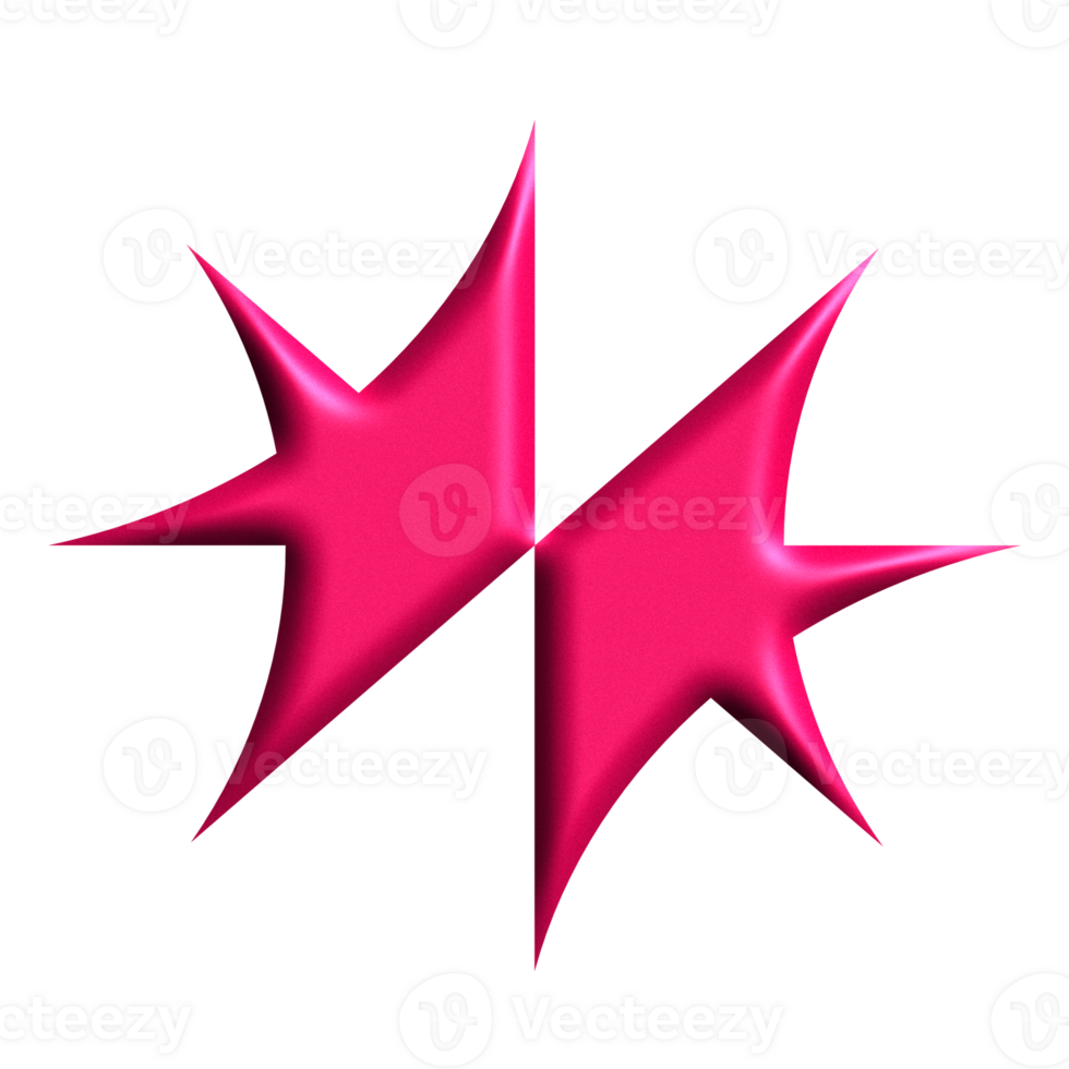 Pink Metallic Y2K Abstract Element png