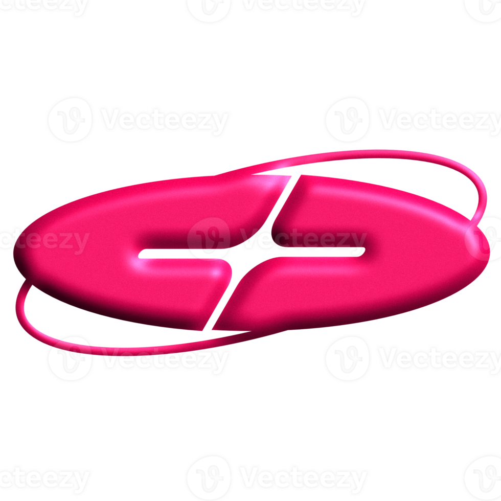 Pink Metallic Y2K Abstract Element png