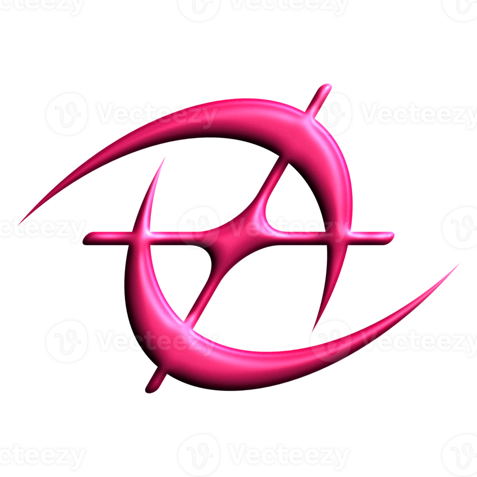 Pink Metallic Y2K Abstract Element png