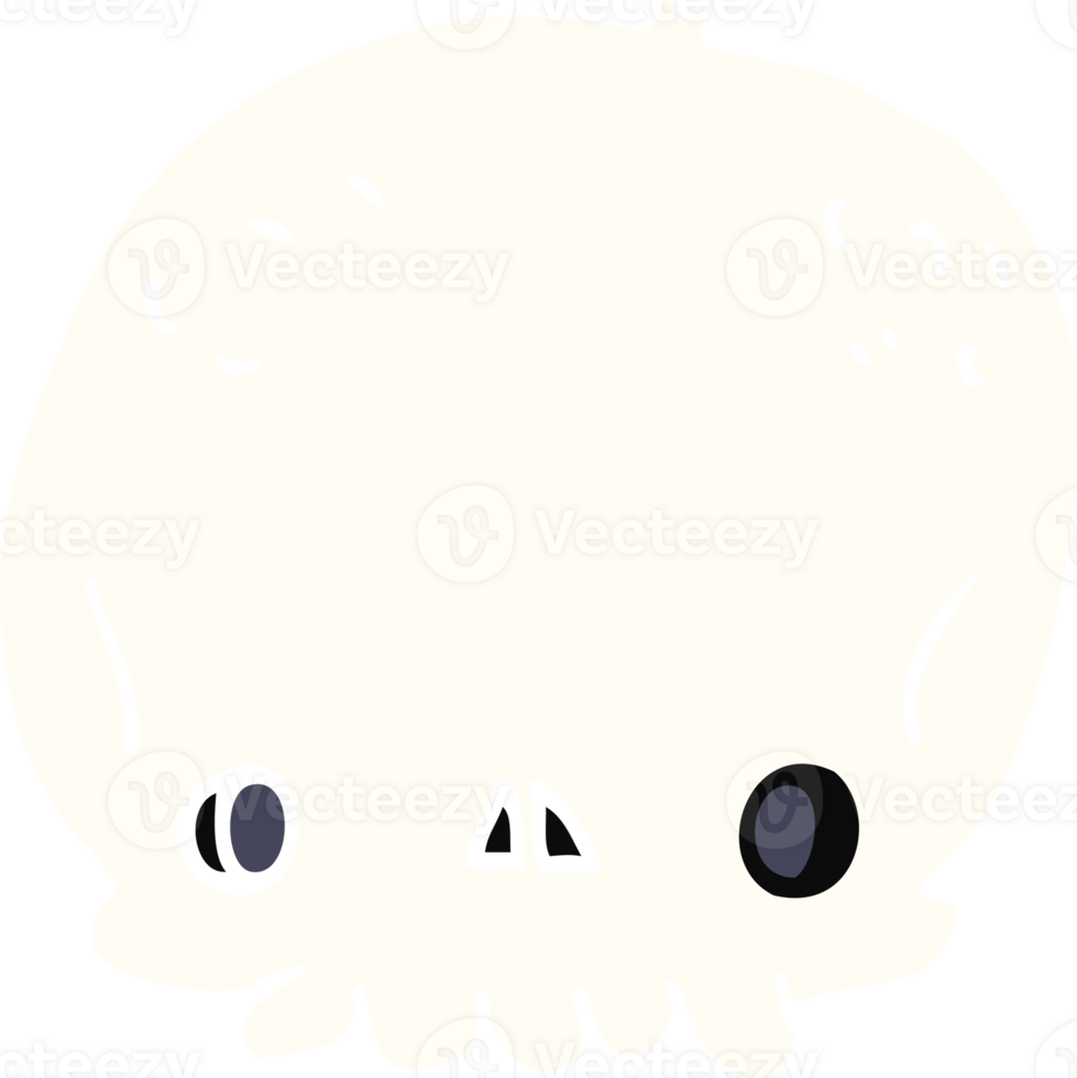 flat color style cartoon skull png