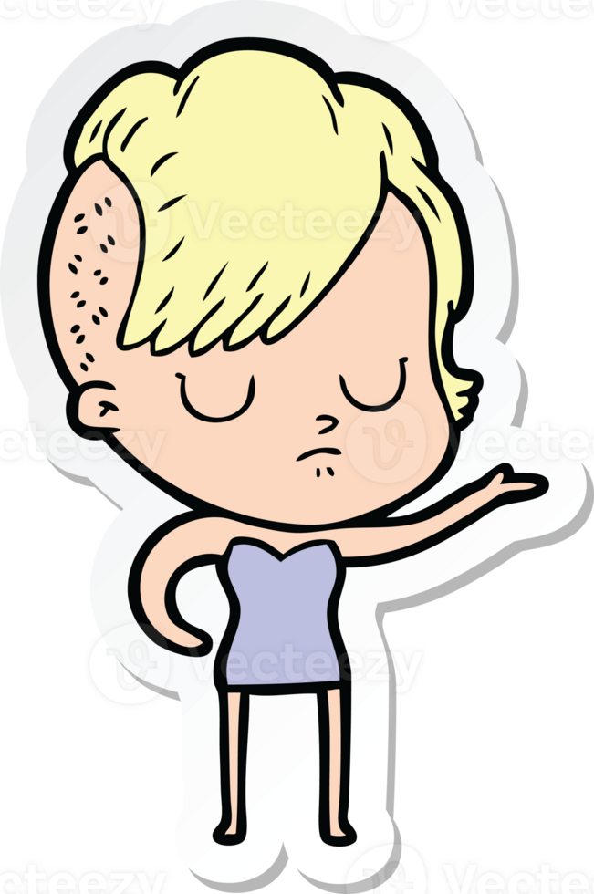 sticker of a cartoon woman png