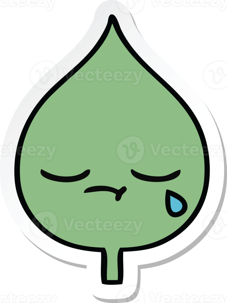 sticker of a cute cartoon expressional leaf png