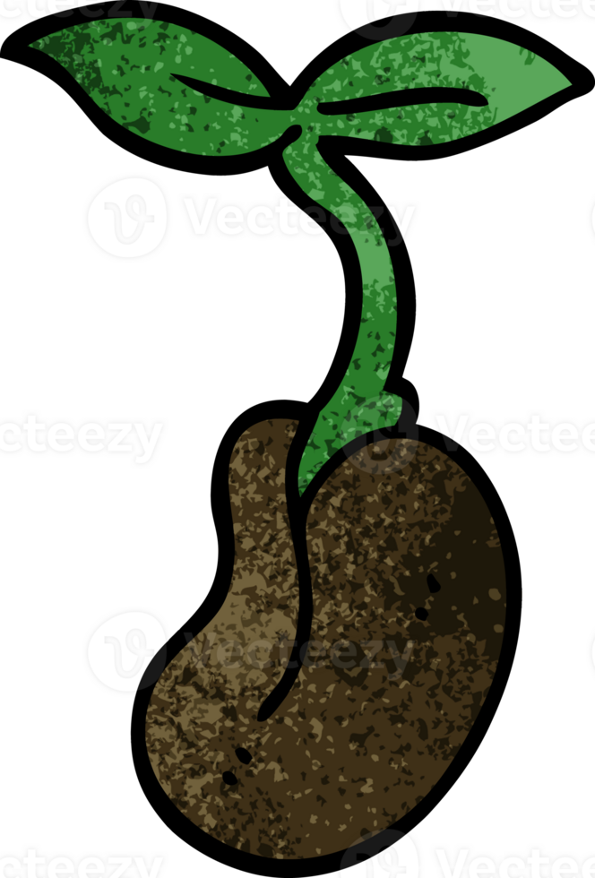 cartoon doodle of a seedling png