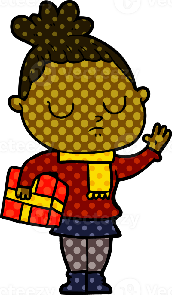 cartoon calm woman png