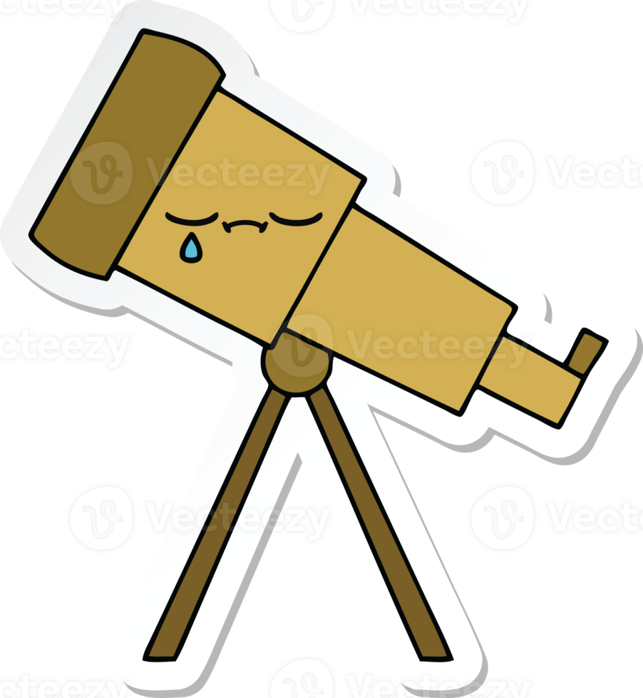 sticker of a cute cartoon telescope png