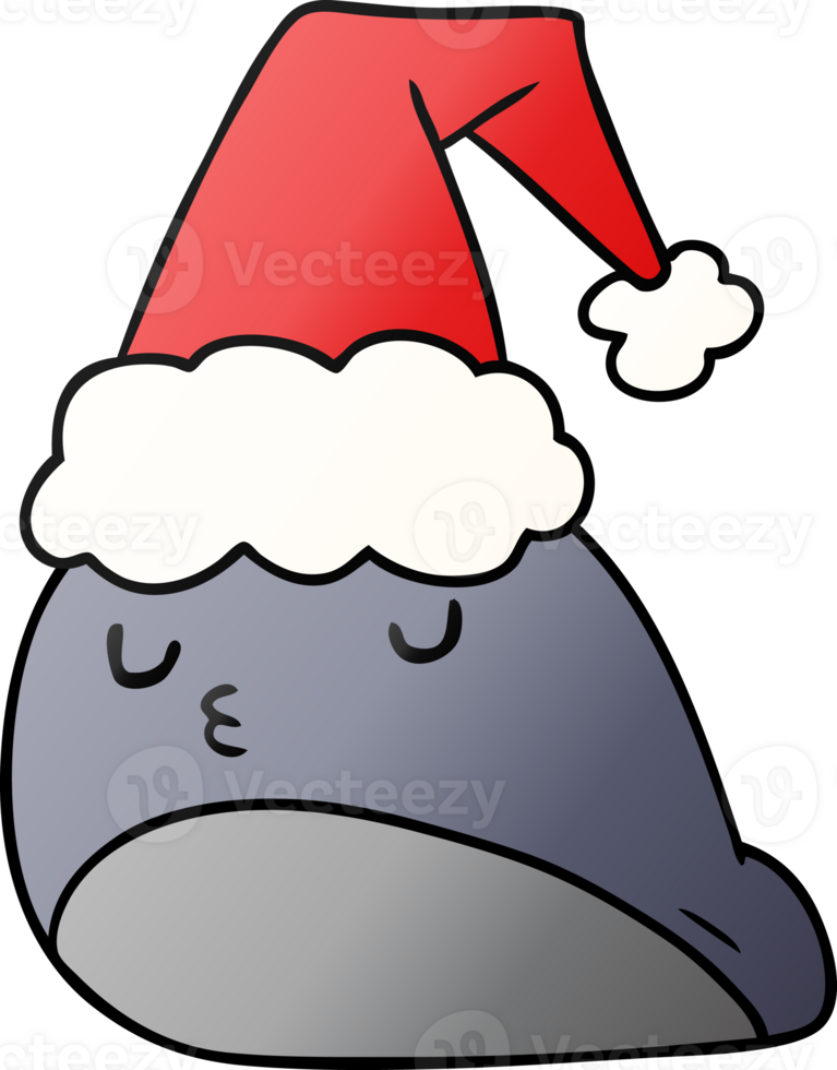hand drawn christmas gradient cartoon of kawaii slug png