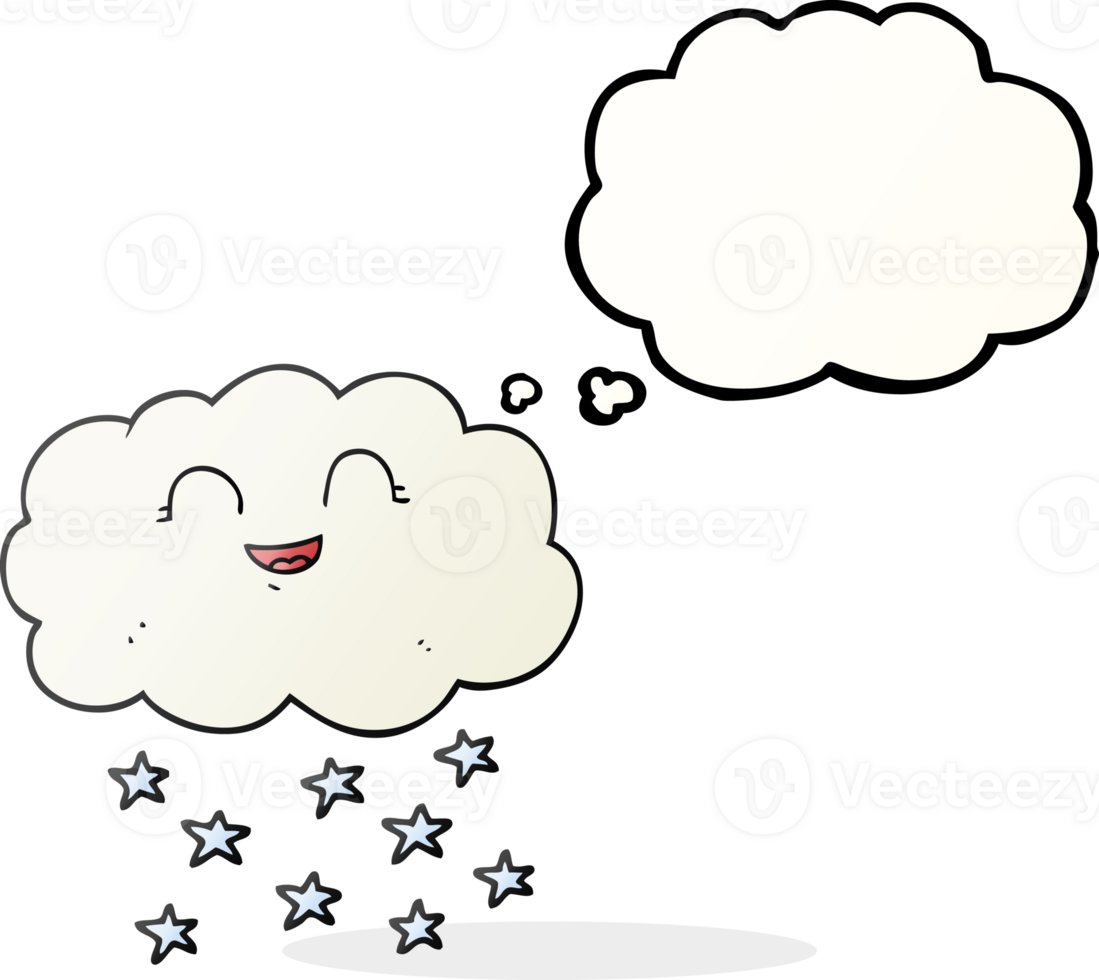 hand drawn thought bubble cartoon cloud snowing png