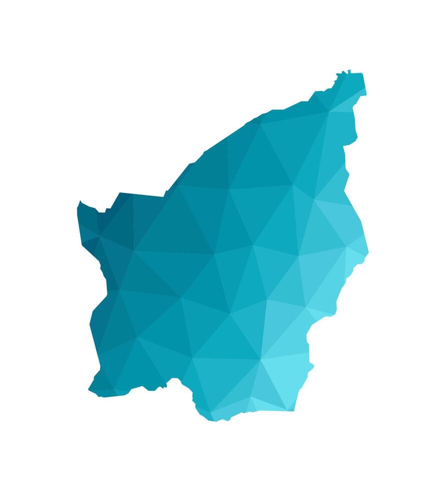 illustration with simplified blue silhouette of San Marino map. Polygonal triangular style. White background. vector