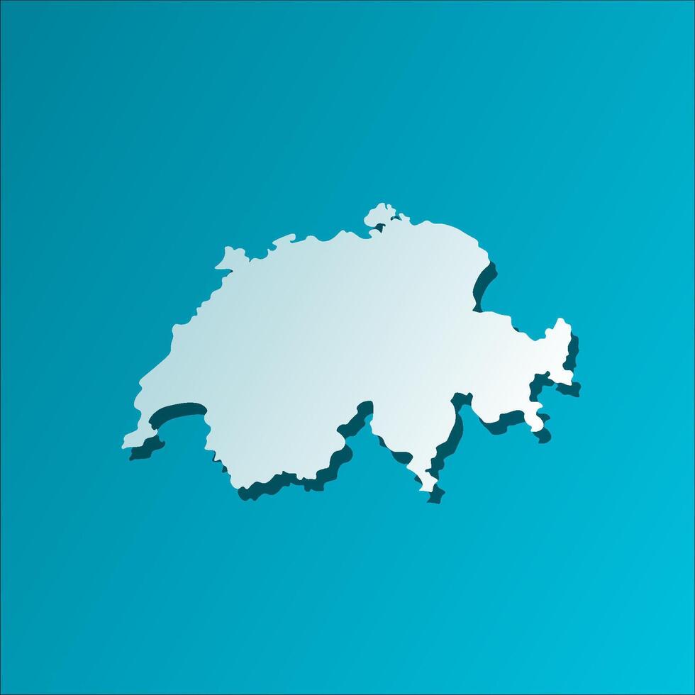 isolated simplified illustration icon with blue silhouette of Switzerland map. Dark blue background vector