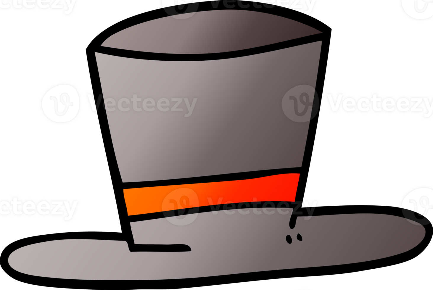 cartoon doodle top hat png