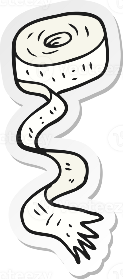sticker of a cartoon roll of bandages png